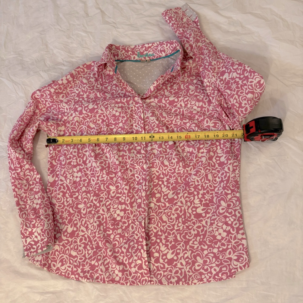 Boden Pink and White Button Down Shirt